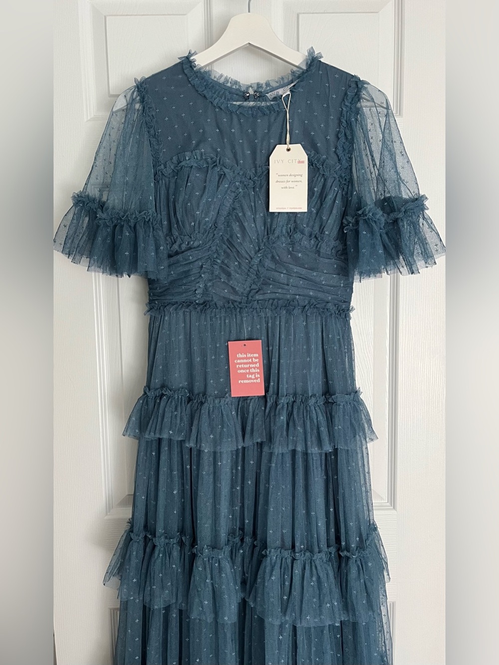 Ivy City Co. Whimsical dress in slate blue, size S - Picture 4 of 10